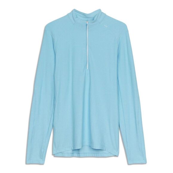 Lululemon | Men’s Surge Warm Half Zip in Heathered Blue Chill Long Sleeve | S - Picture 1 of 6